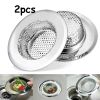 2pcs 4.5 Kitchen Sink Strainer Stopper Stainless Steel Drain Basket Waste Plug