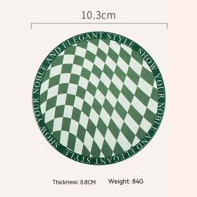 Retro Chessboard Coffee Cup Mat (Option: Black Dark Green Square)