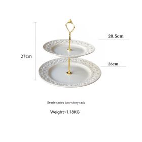 Hollow Relief Plate Afternoon Tea Tableware Dessert Plate Western Cuisine Plate Dim Sum Plate West Point Plate (Option: Second Floor Cake Stand)