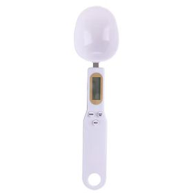 50g Accuracy 0.1g Electronic Kitchen Scale Spoon Weight Scale Digital Measurement Coffee Seasoning Milk Powder Kitchen Tools (Color: White)