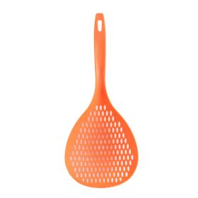 1pc Slotted Spoon; Household Colander With Long Handle; For Dumpling And Noodles; High Temperature Resistant Large Draining Spoon (Color: Orange)