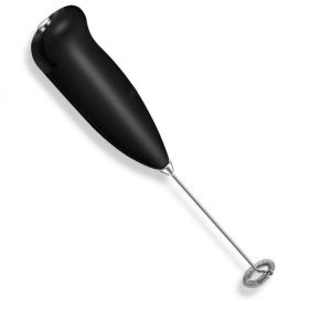 Milk Frother Drink Foamer Whisk Mixer Stirrer Coffee Eggbeater Kitchen (Color: black)