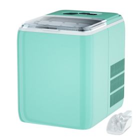 44 lbs Portable Countertop Ice Maker Machine with Scoop (Color: green)