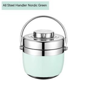 Insulated Lunch Box Portable Insulated Barrel (Option: Food Grade 304 15L-Green)