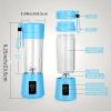 1pc 380ML Portable Blender With 6 Blades Rechargeable USB ; Personal Size Blender For Shakes And Smoothies; Traveling Fruit Veggie Juicer Cup